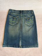 y2k 90s vintage denim mini skirt (M)