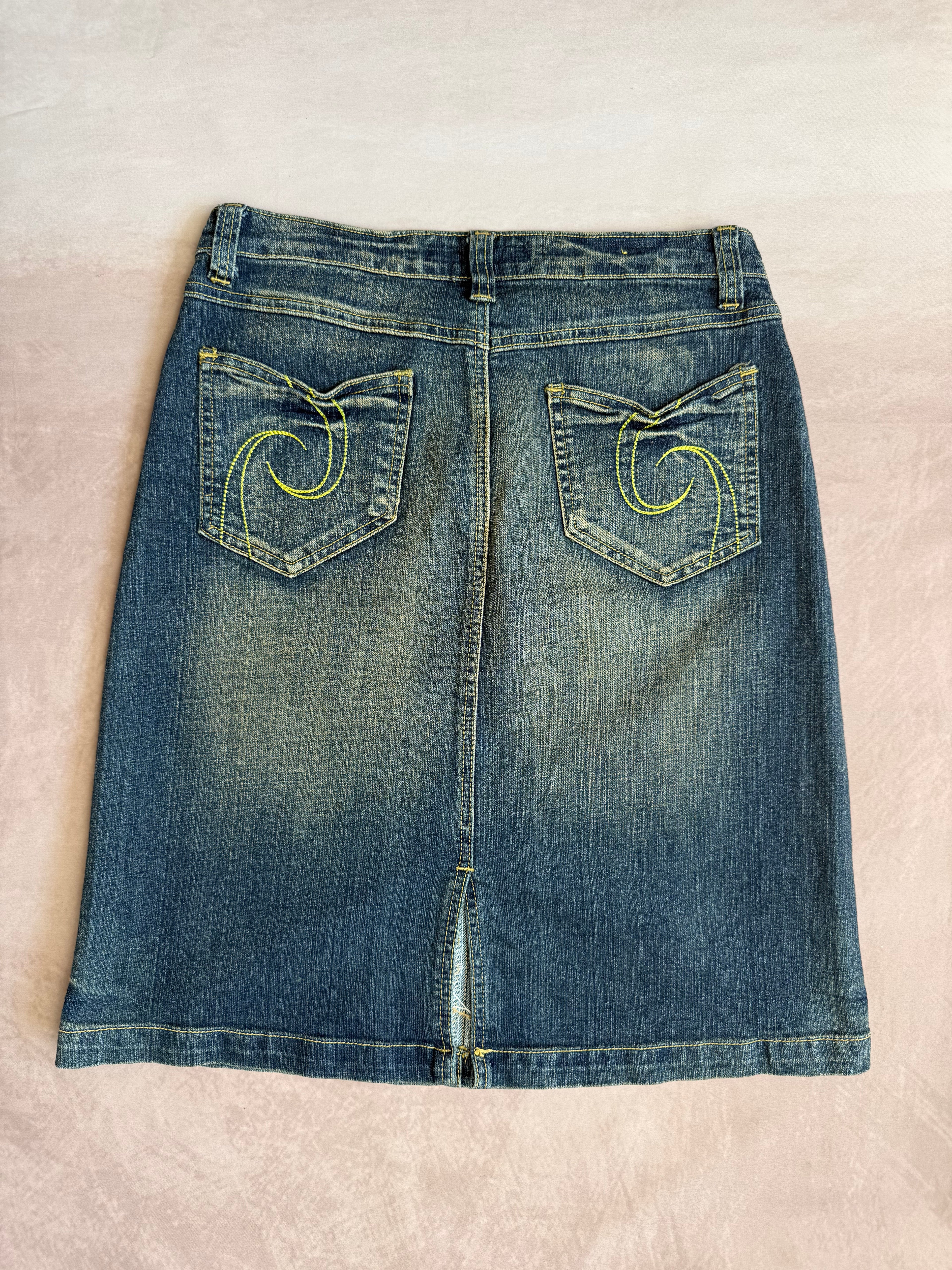 y2k 90s vintage denim mini skirt (M)