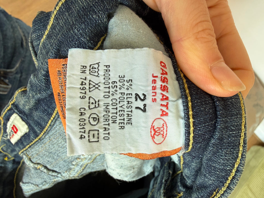 y2k 90s vintage denim mini skirt (M)