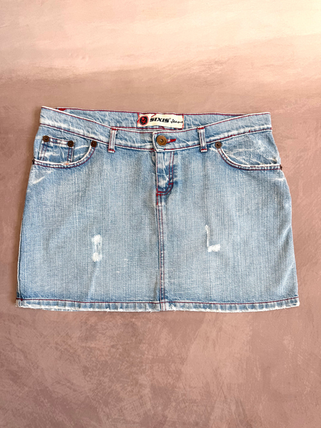 y2k 90s vintage denim mini skirt (L)