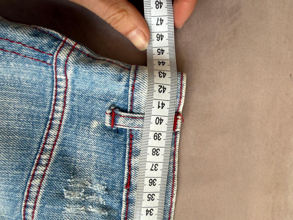 y2k 90s vintage denim mini skirt (L)