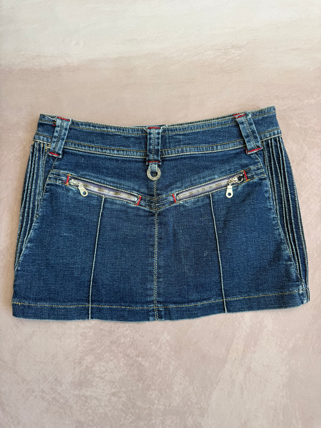y2k 90s vintage denim mini skirt (M)