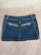 y2k 90s vintage denim mini skirt (M)
