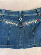 y2k 90s vintage denim mini skirt (M)