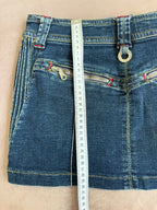 y2k 90s vintage denim mini skirt (M)