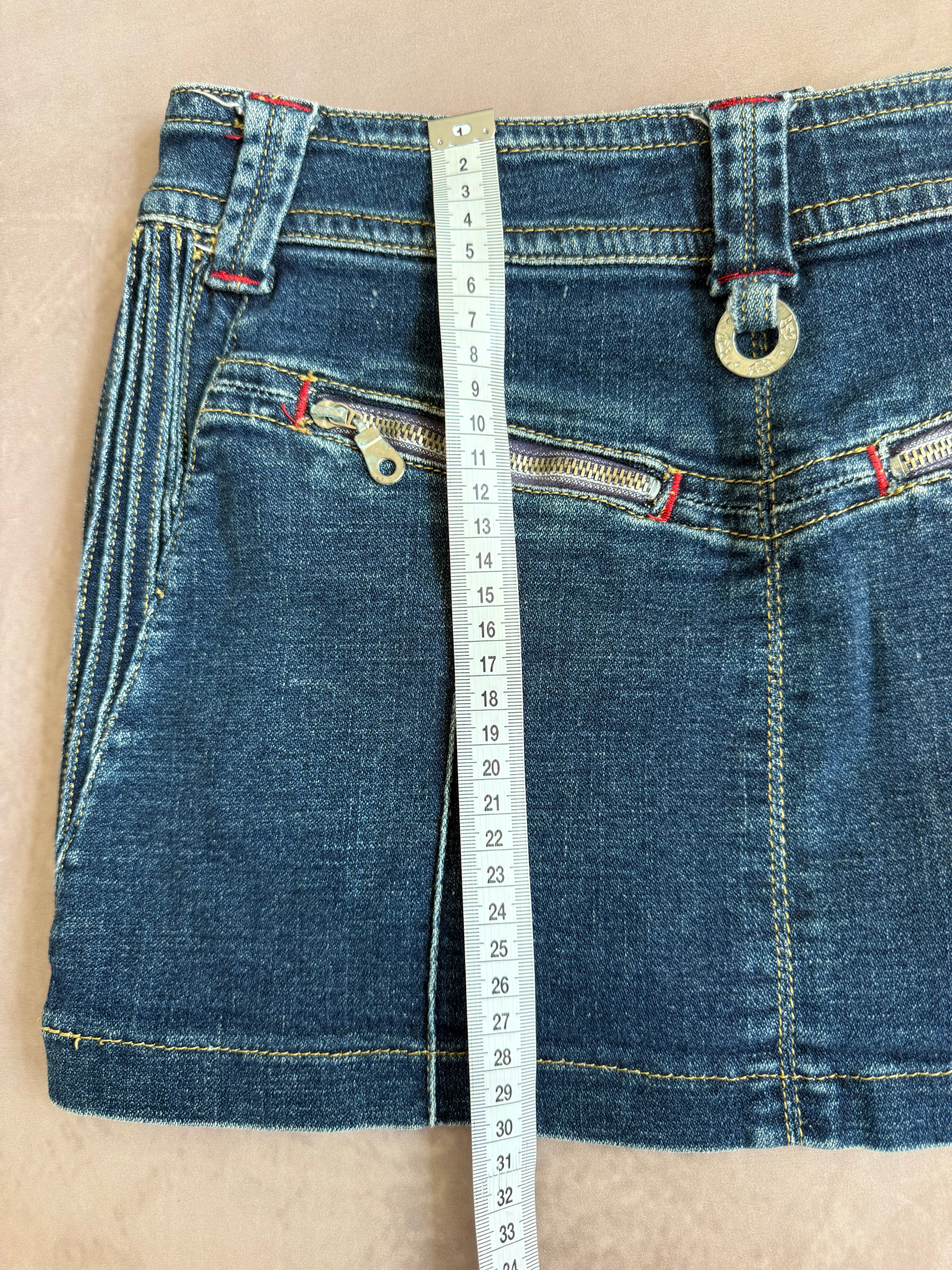 y2k 90s vintage denim mini skirt (M)