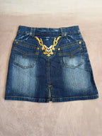 y2k 90s vintage denim mini skirt (M)