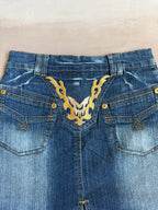 y2k 90s vintage denim mini skirt (M)