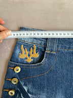 y2k 90s vintage denim mini skirt (M)