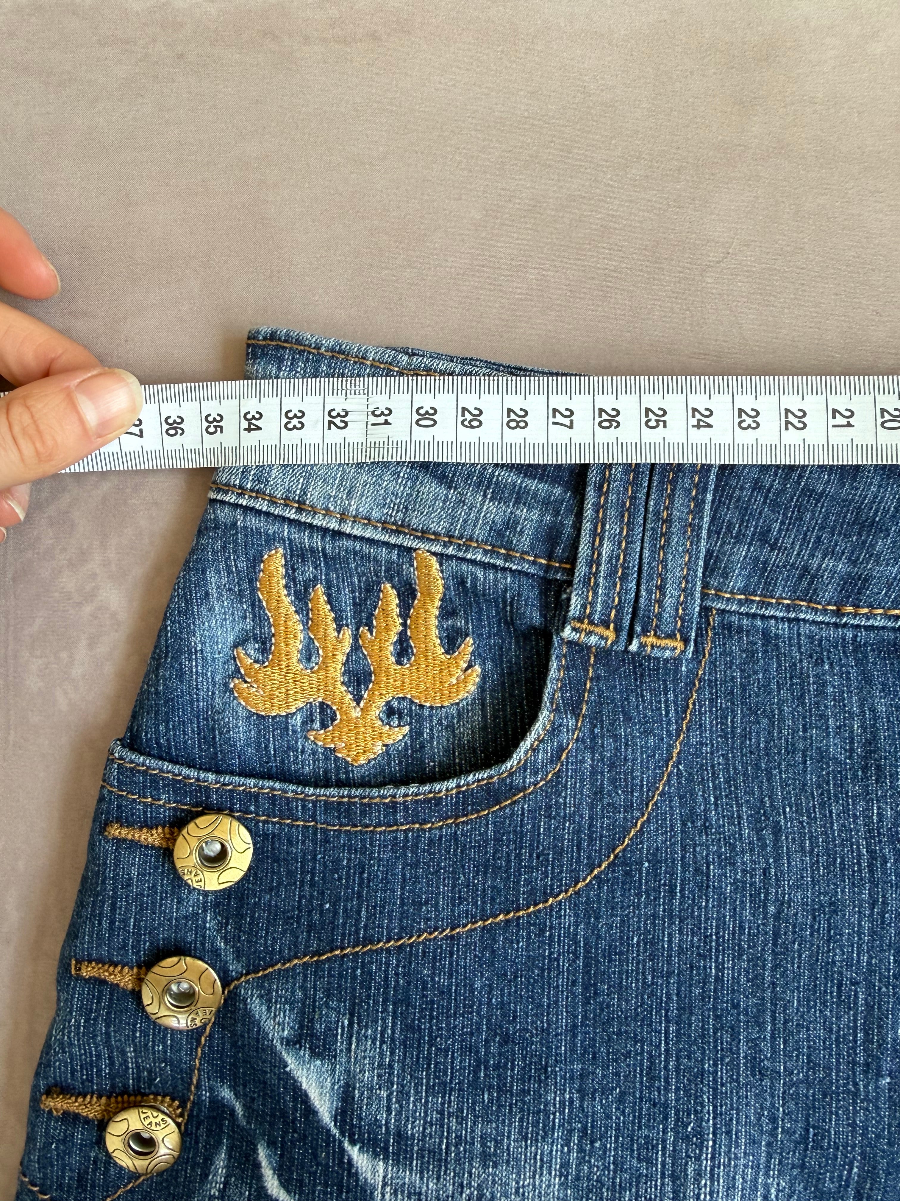 y2k 90s vintage denim mini skirt (M)