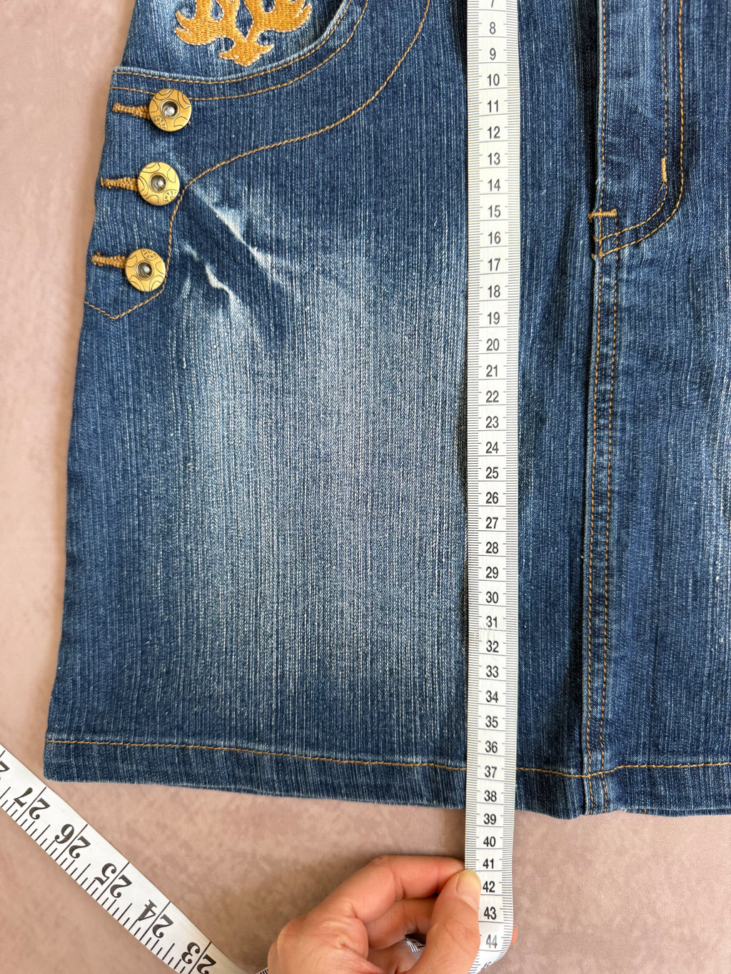y2k 90s vintage denim mini skirt (M)