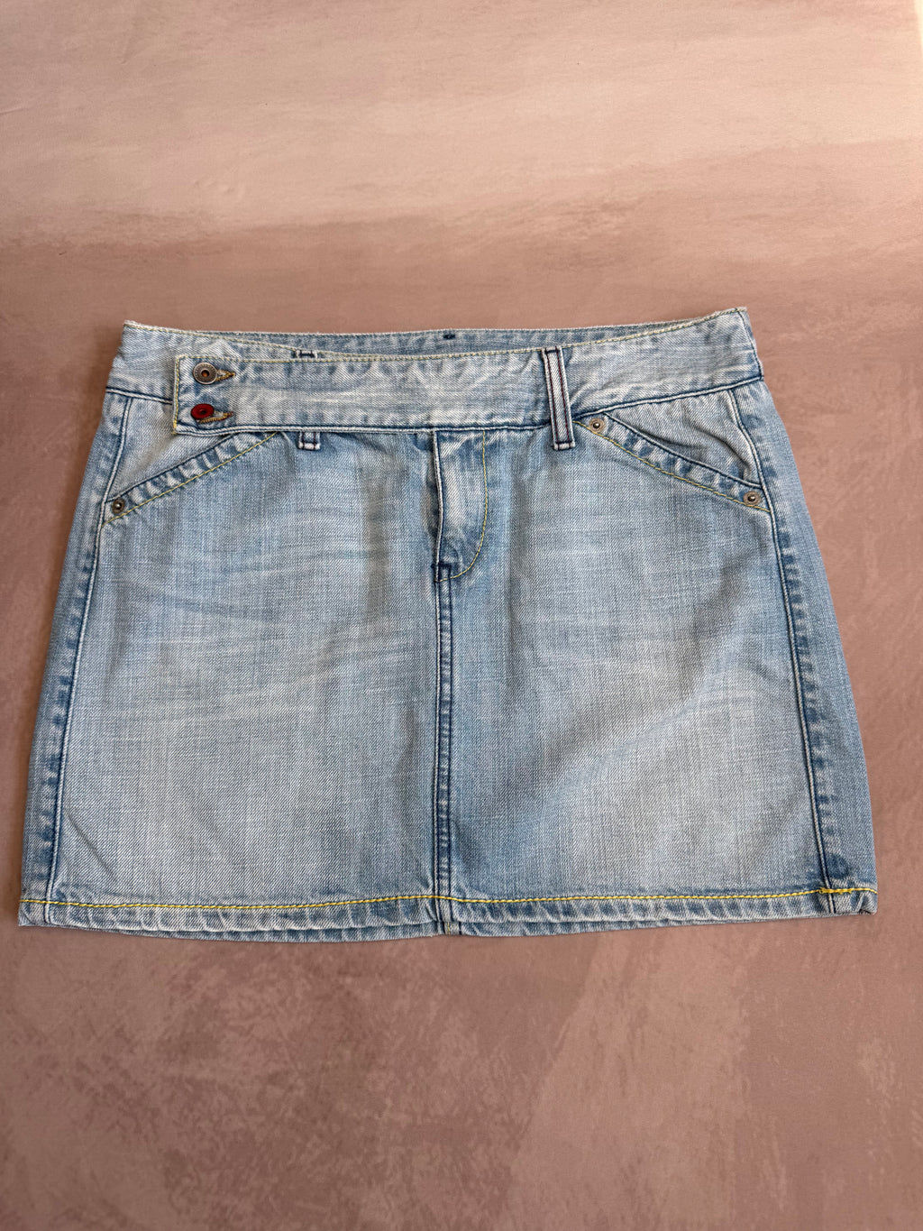 y2k 90s vintage denim mini skirt (L)