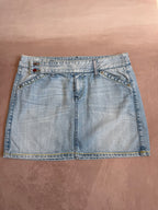 y2k 90s vintage denim mini skirt (L)
