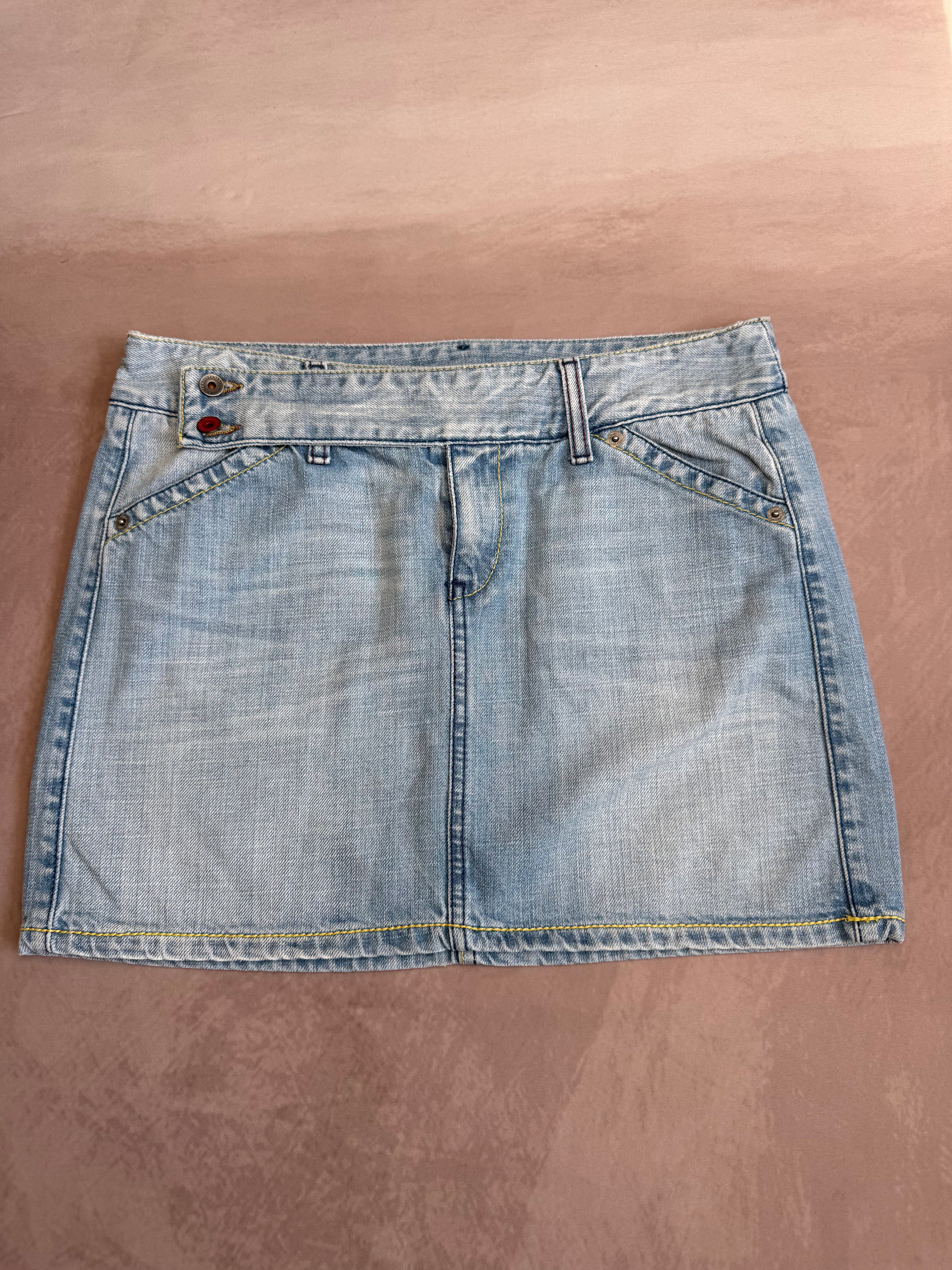 y2k 90s vintage denim mini skirt (L)