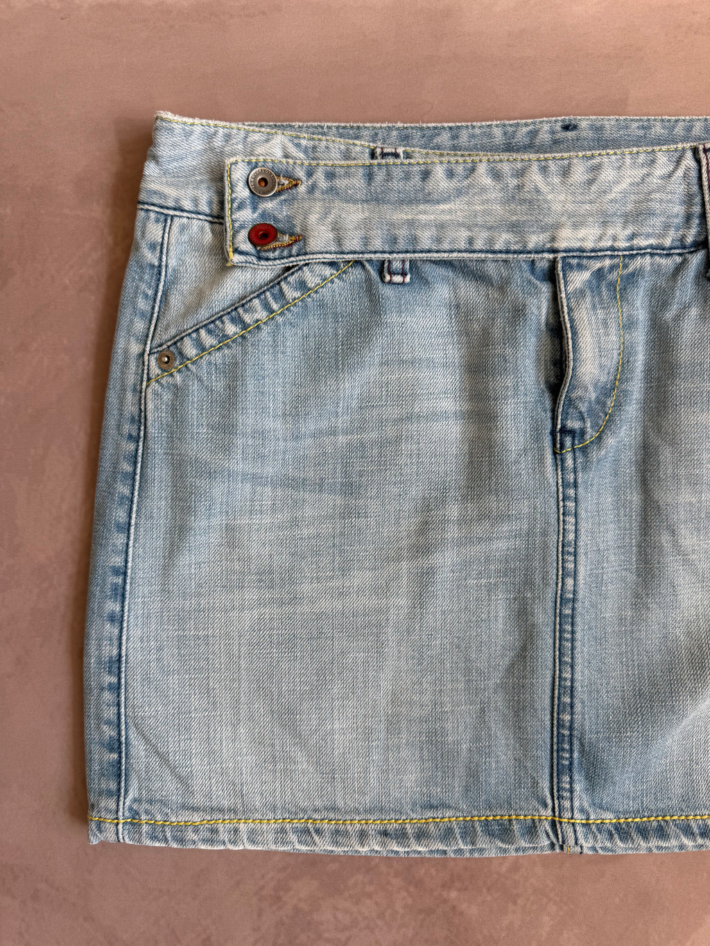 y2k 90s vintage denim mini skirt (L)