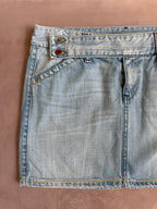 y2k 90s vintage denim mini skirt (L)