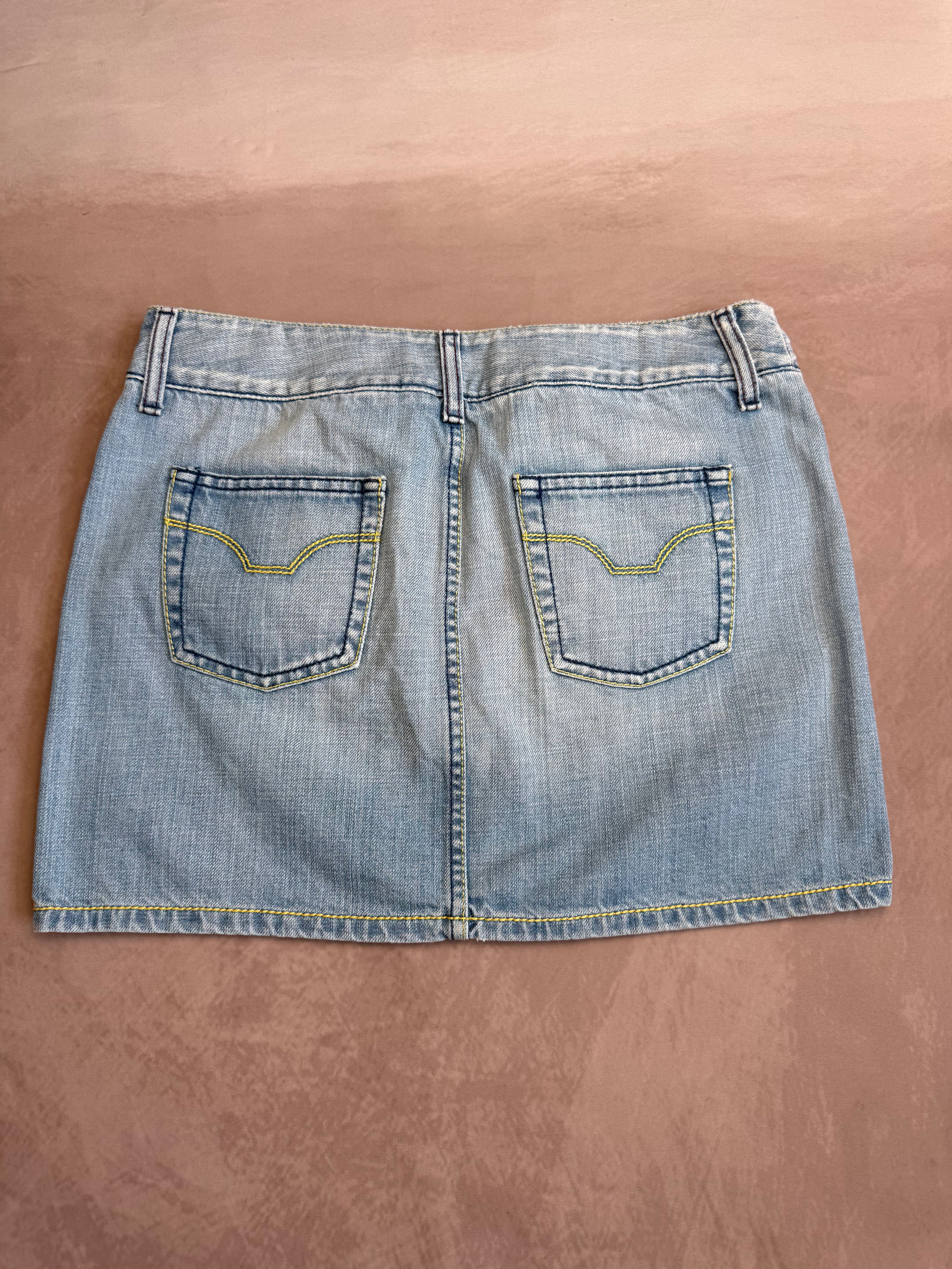 y2k 90s vintage denim mini skirt (L)