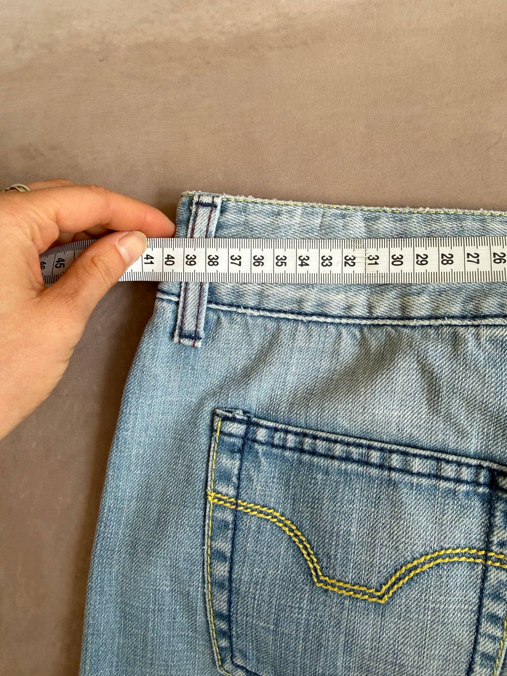 y2k 90s vintage denim mini skirt (L)