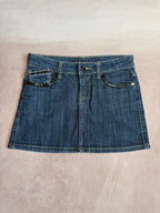 y2k 90s vintage denim mini skirt (M)