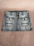 y2k 90s vintage denim mini skirt (L)