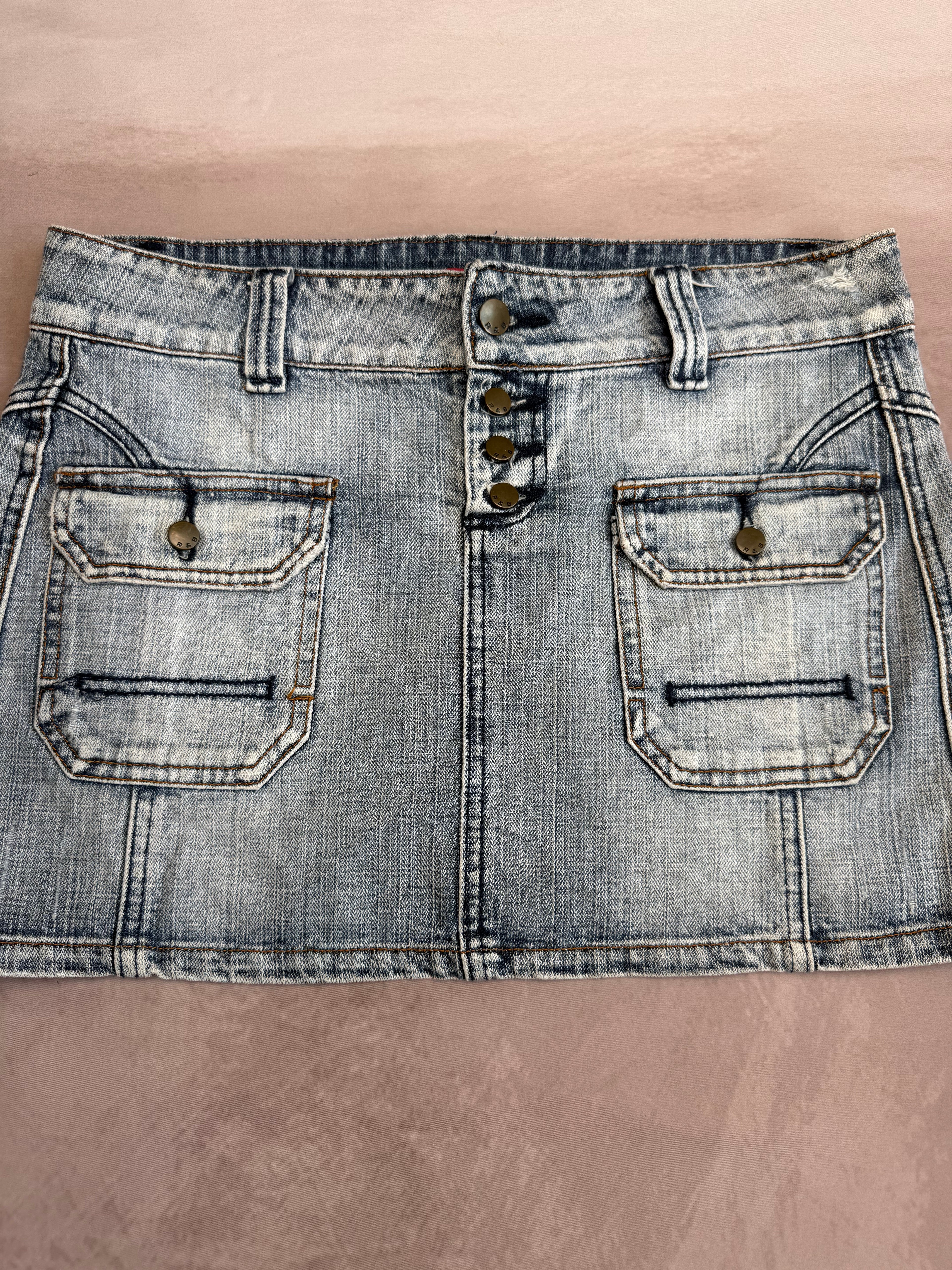 y2k 90s vintage denim mini skirt (L)