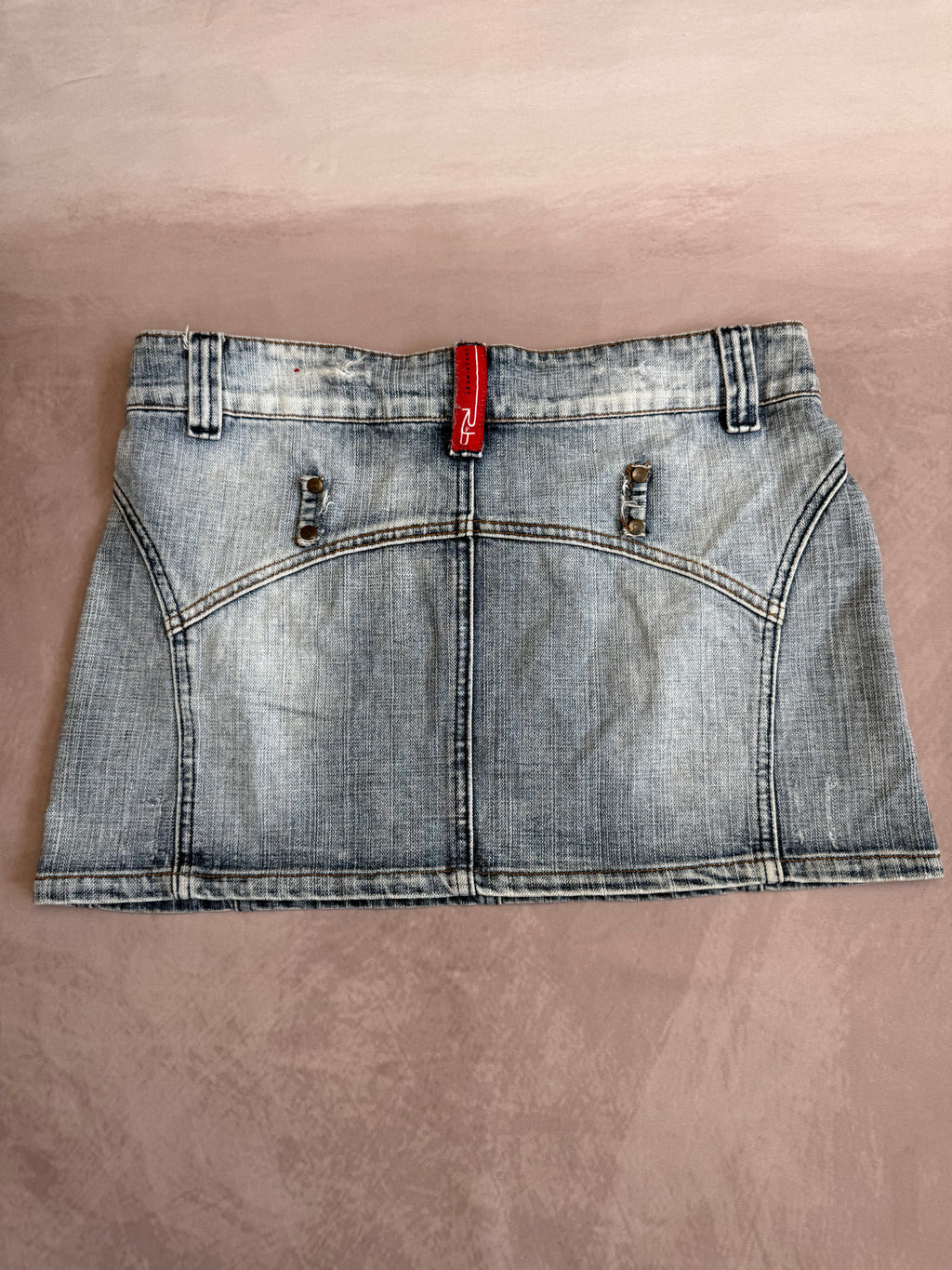y2k 90s vintage denim mini skirt (L)