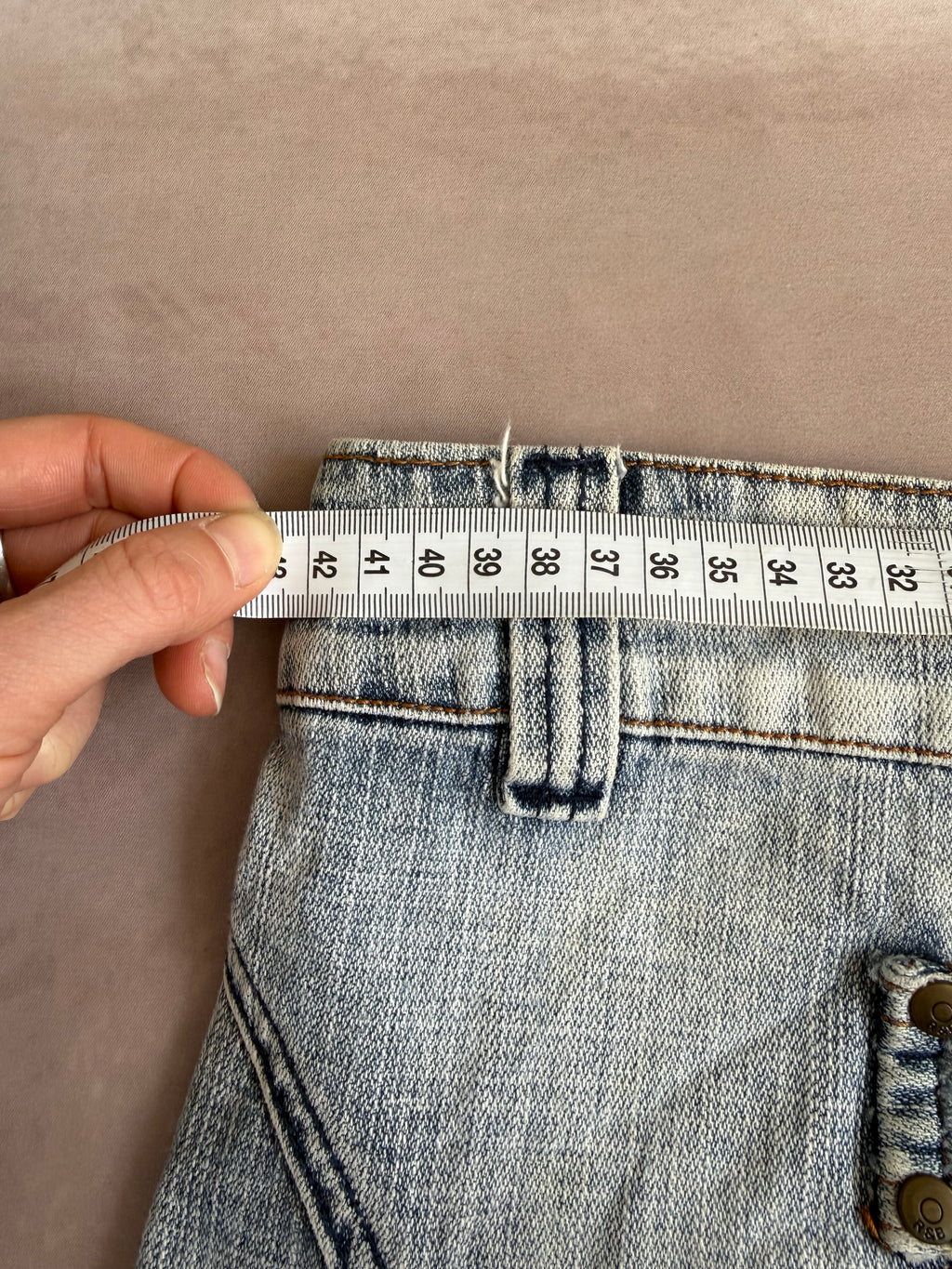 y2k 90s vintage denim mini skirt (L)