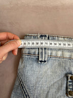 y2k 90s vintage denim mini skirt (L)