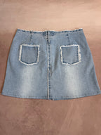 y2k 90s vintage denim mini skirt (L)