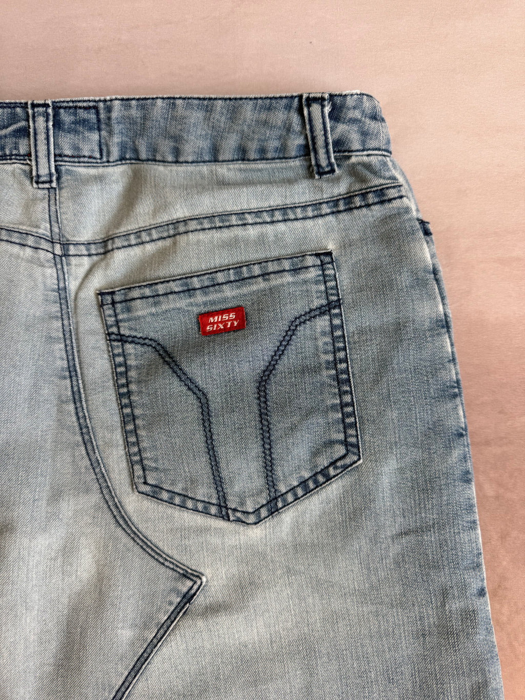 y2k 90s vintage denim miss sixty mini skirt (S)