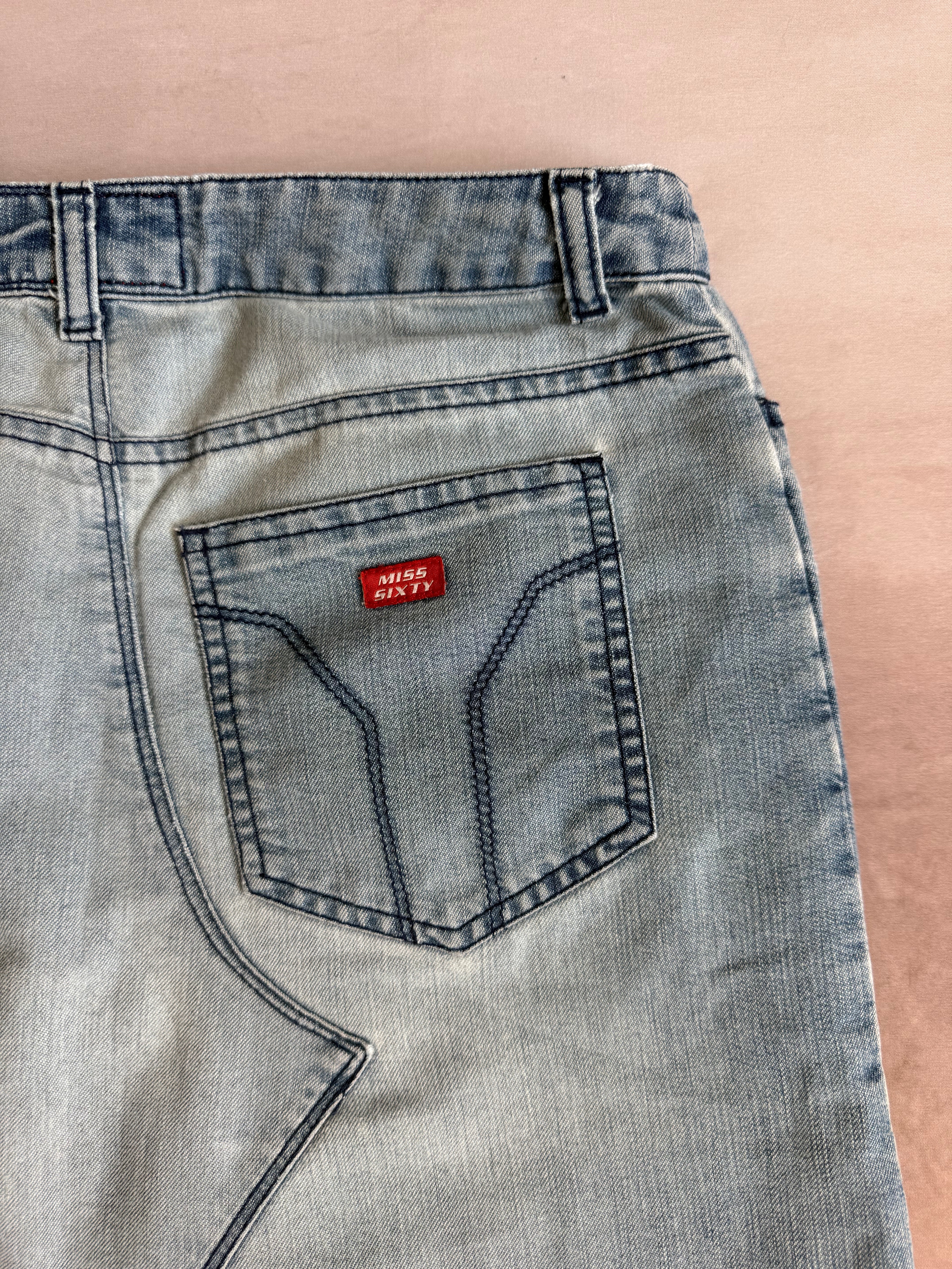 y2k 90s vintage denim miss sixty mini skirt (S)