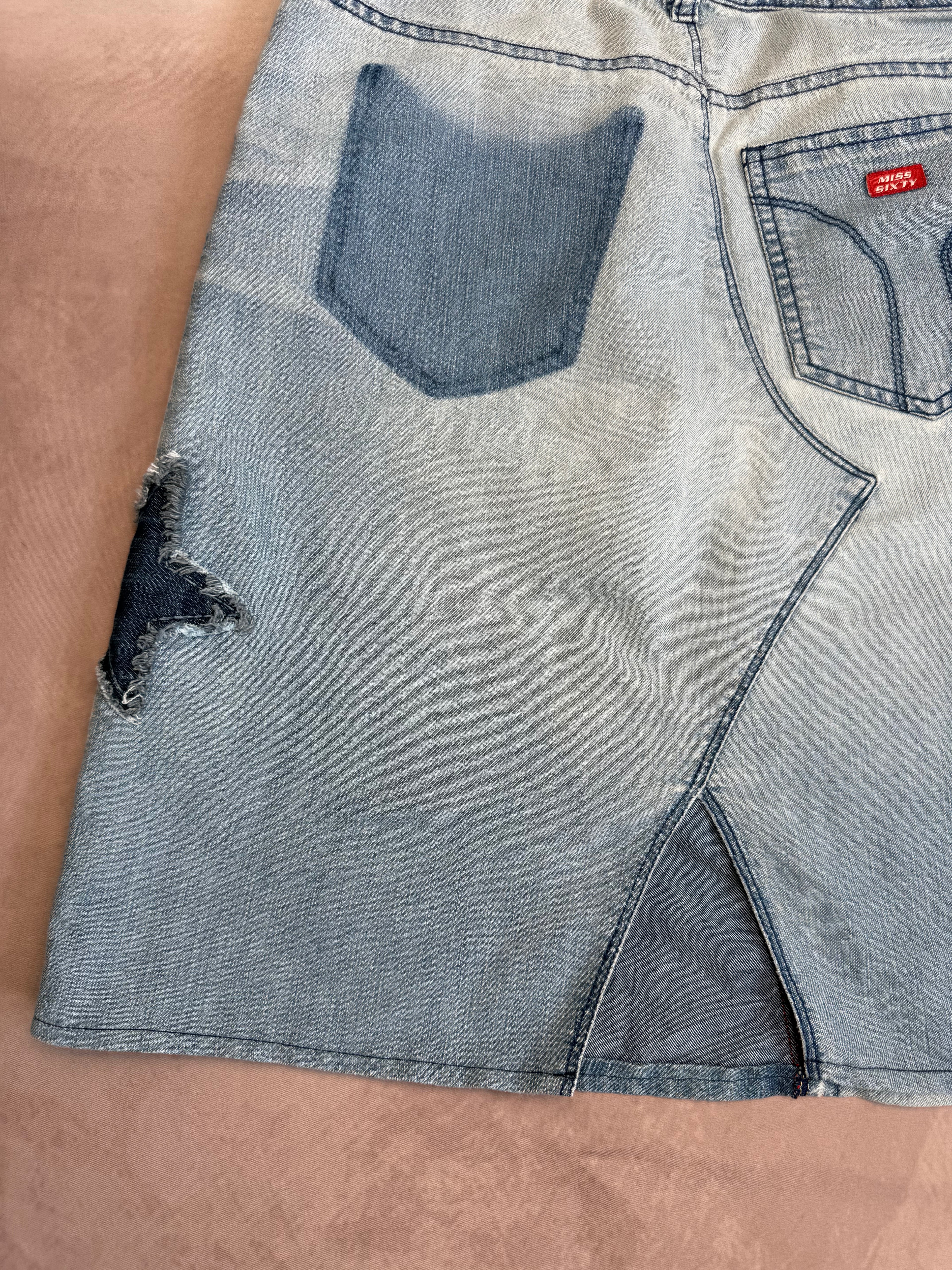 y2k 90s vintage denim miss sixty mini skirt (S)
