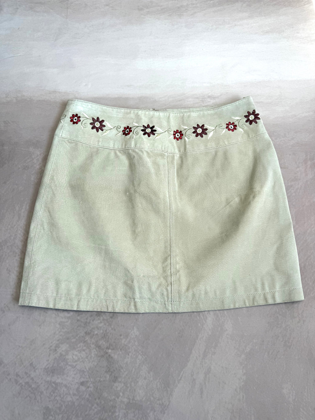y2k 90s vintage genuine suede mini skirt (M)