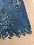 y2k 90s vintage denim mini skirt (XL)