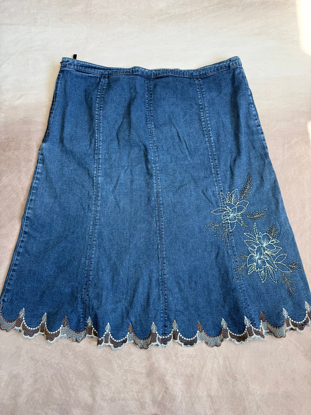 y2k 90s vintage denim mini skirt (XL)