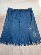 y2k 90s vintage denim mini skirt (XL)