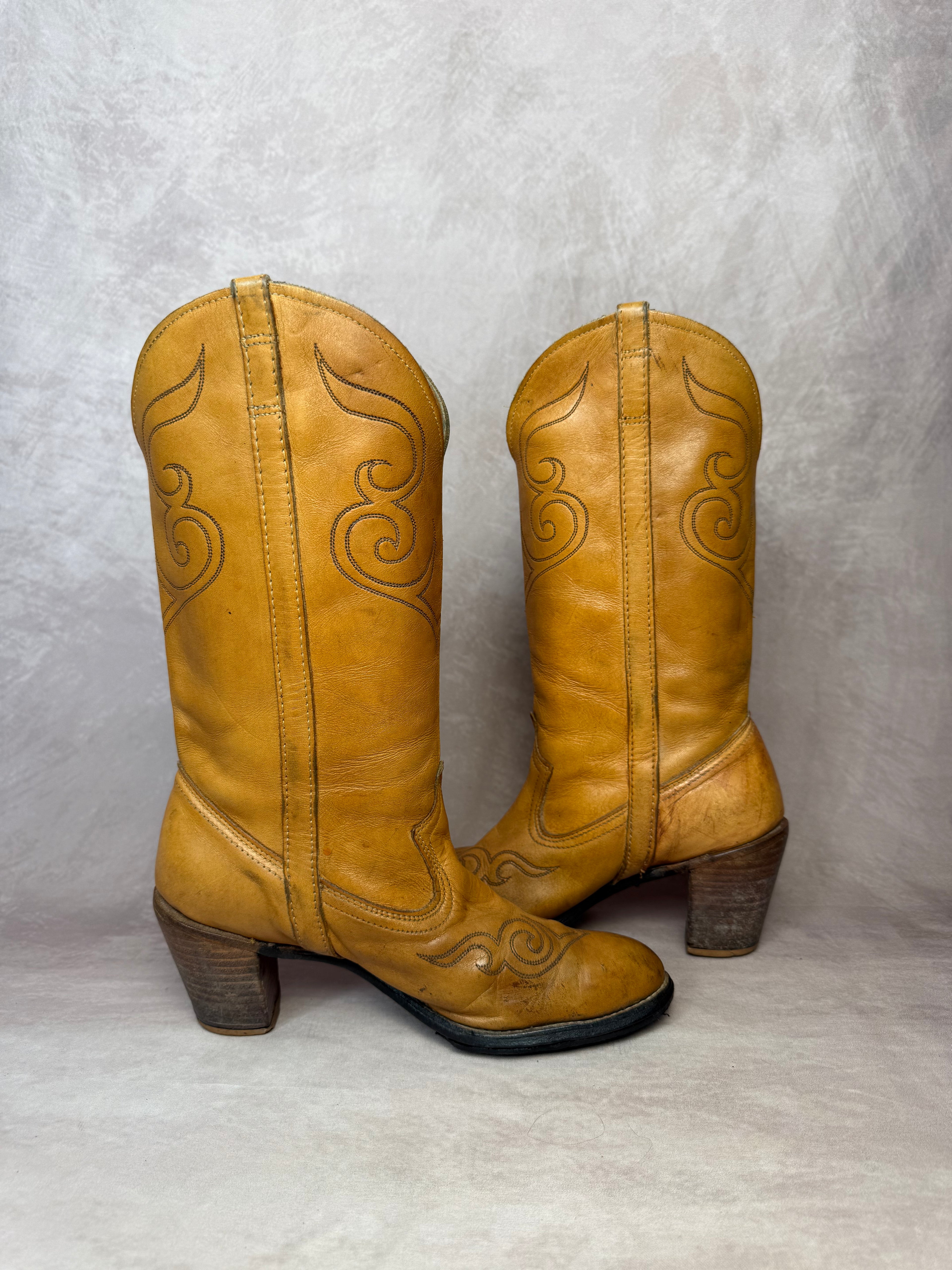 Vintage Brown Cowboy Boots (UK 5)