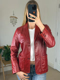90's Y2K Red Racer Leather Jacket