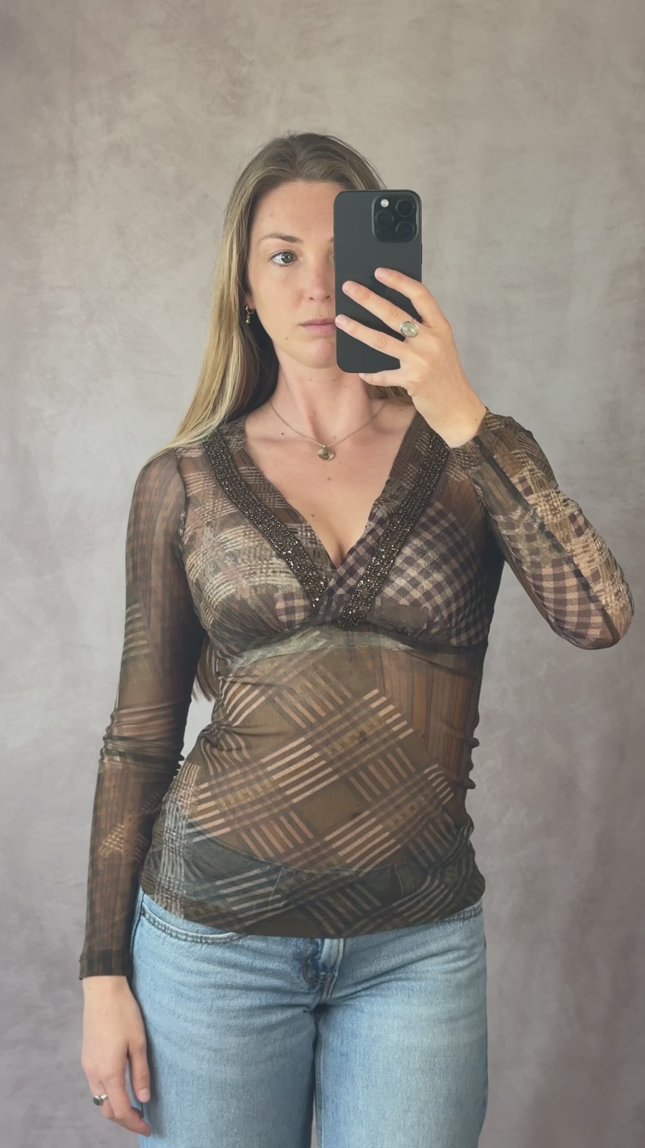 Y2K fairy whimsical black mesh top (S)