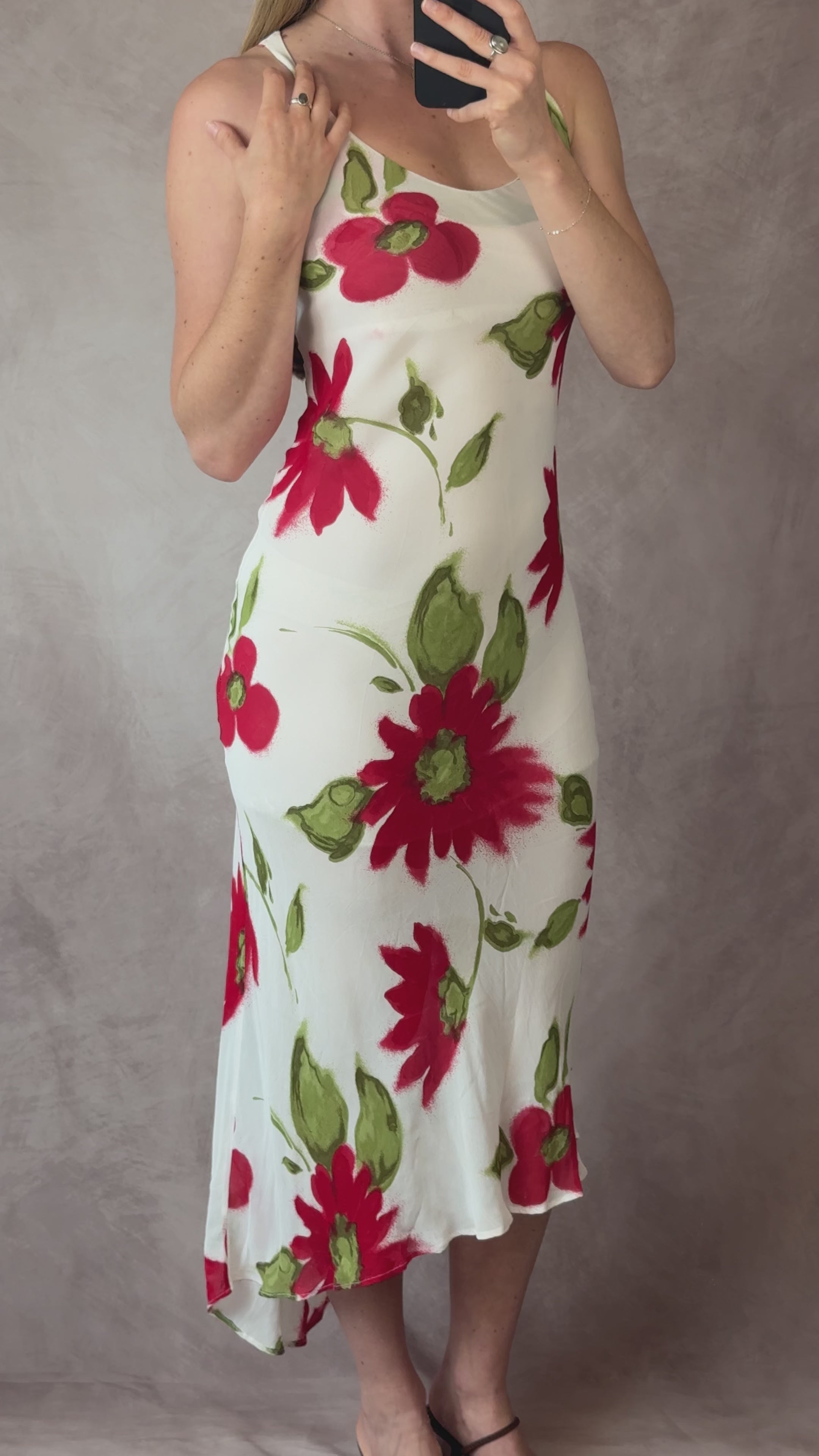 90's Y2K asymmetrical spring dress (S)
