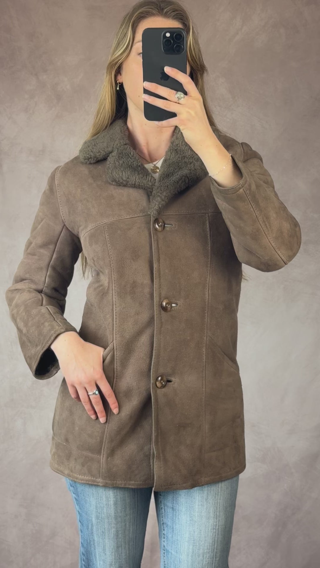 Vintage sheepskin coat (S)