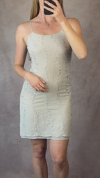 VIntage Y2K whimsical silver evening dress (S)