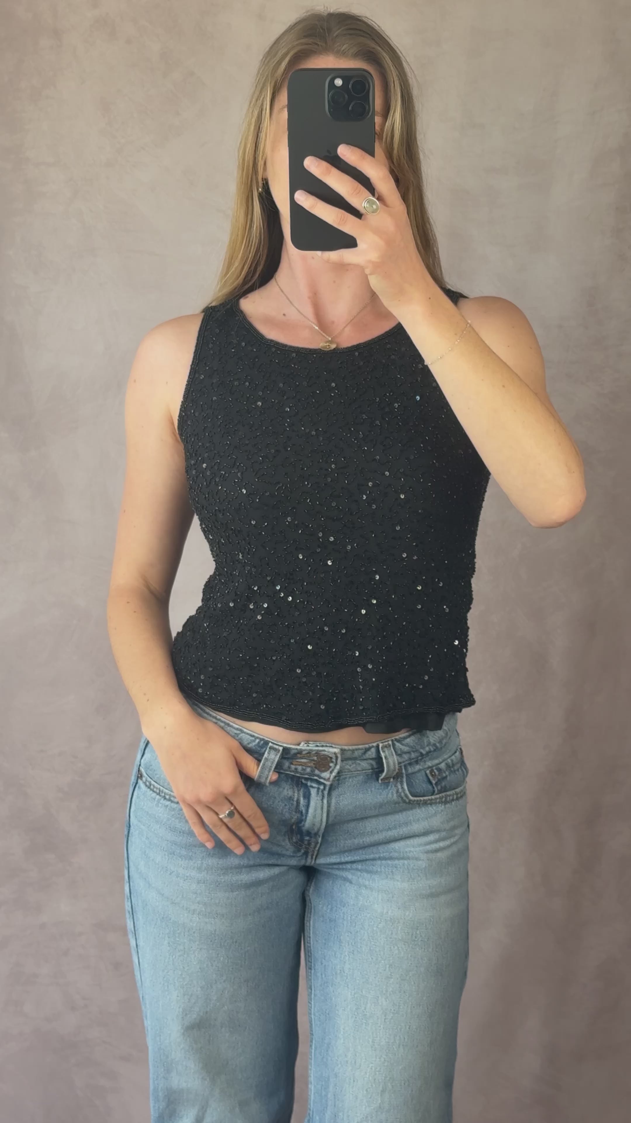Y2K fairy whimsical black silk top (M)
