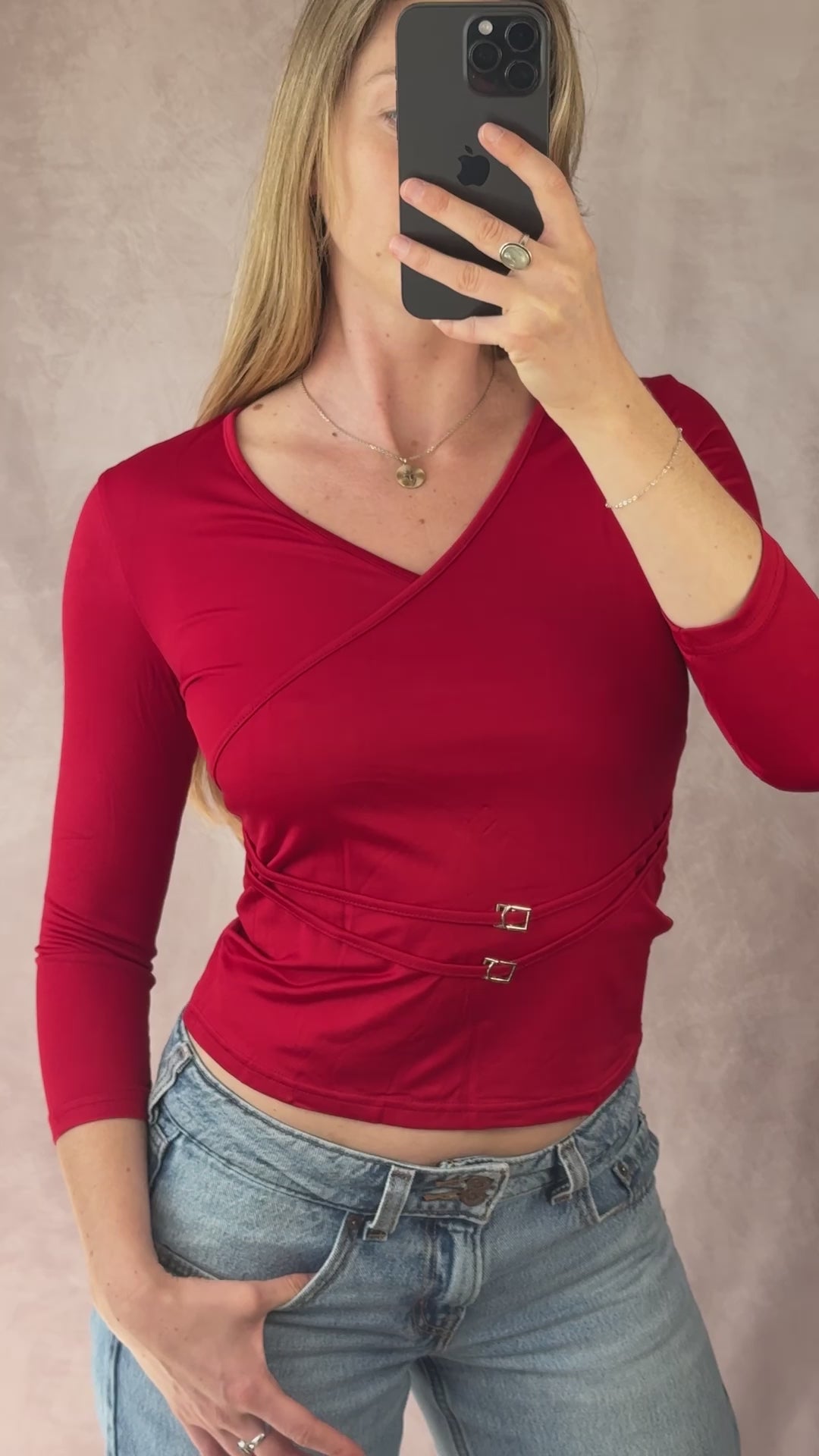 Y2K fairy whimsical red top (S)