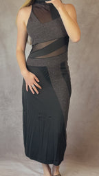 Y2K 90's mesh black & grey dress (S)