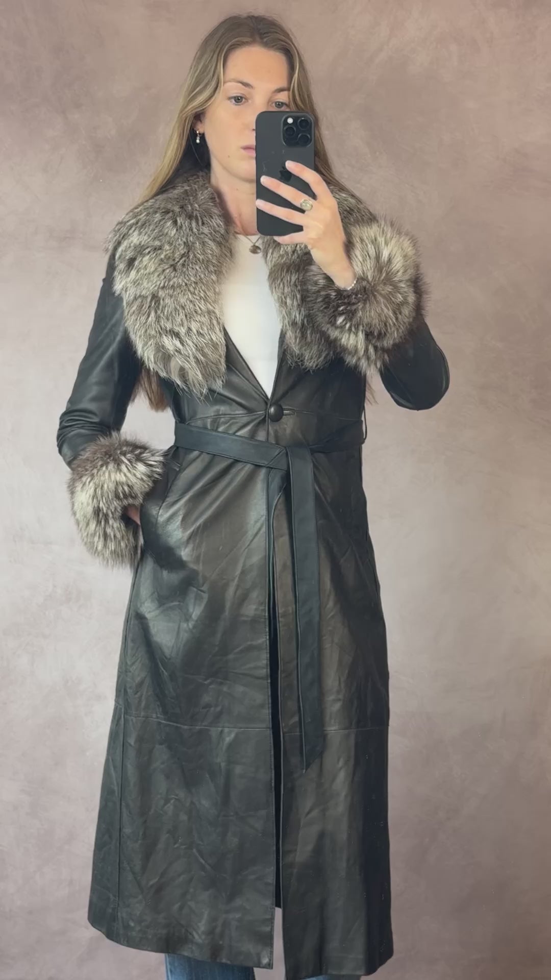Y2K Vintage Faux Fur Burberry Coat (S)