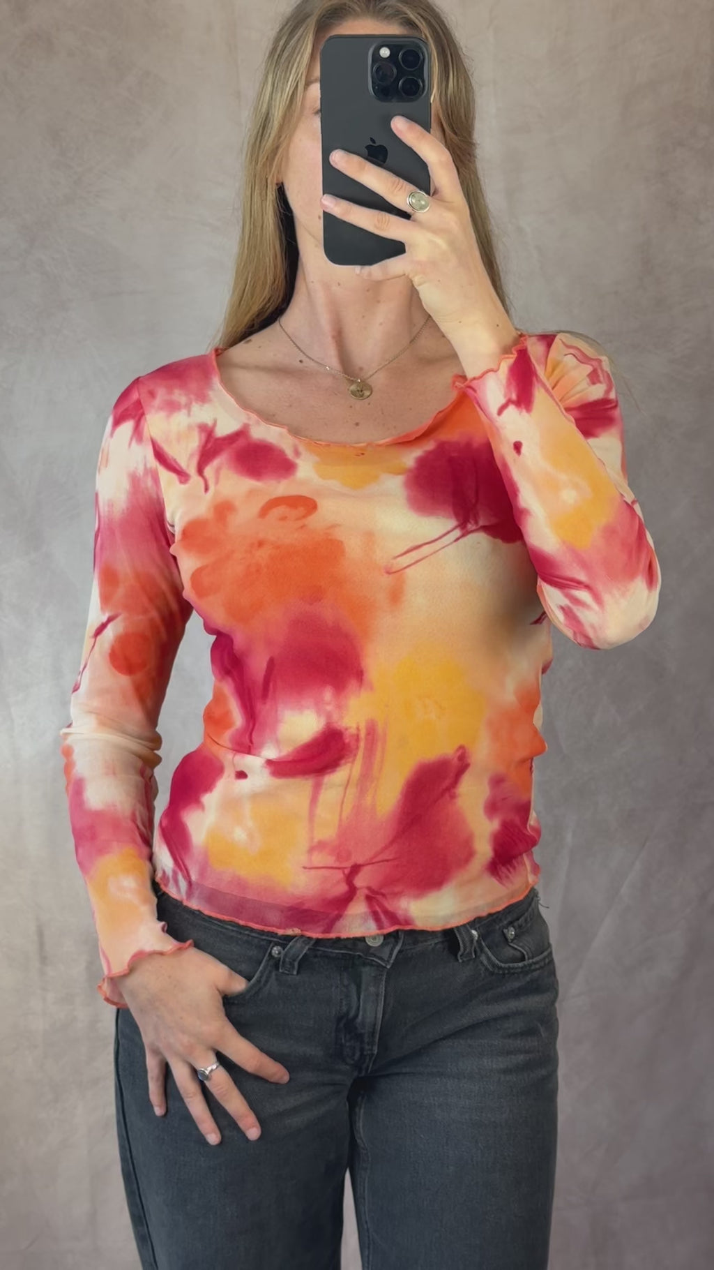 Y2K vintage floral top (S).